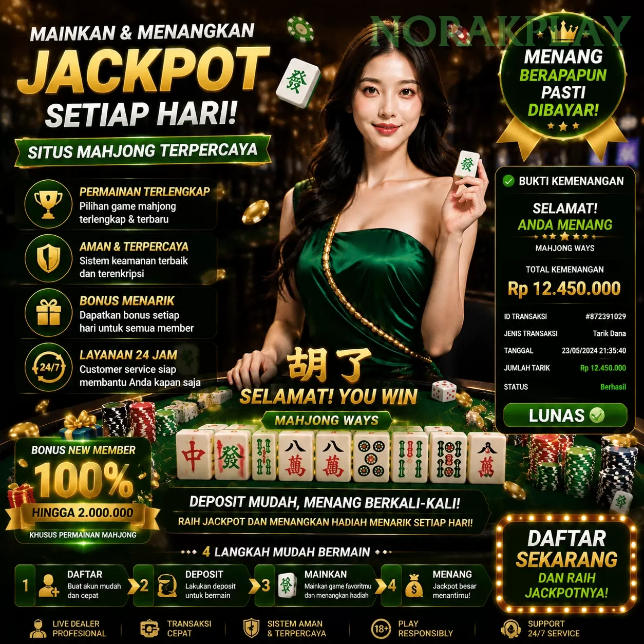 Main norakplayq Menang Jackpot Besar